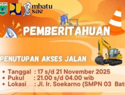 Jalan Depan SMPN 3 Kota Batu Ditutup 17–21 November 2025, Pengendara Diimbau Cari Jalur Alternatif